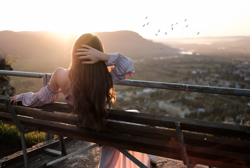 woman in sunset