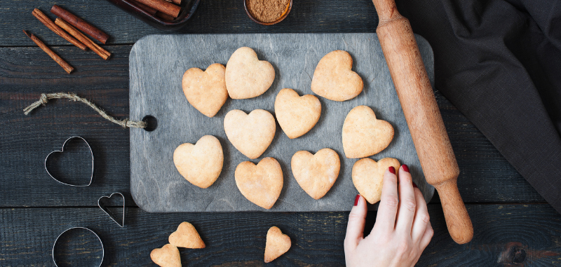 heart cookie tray